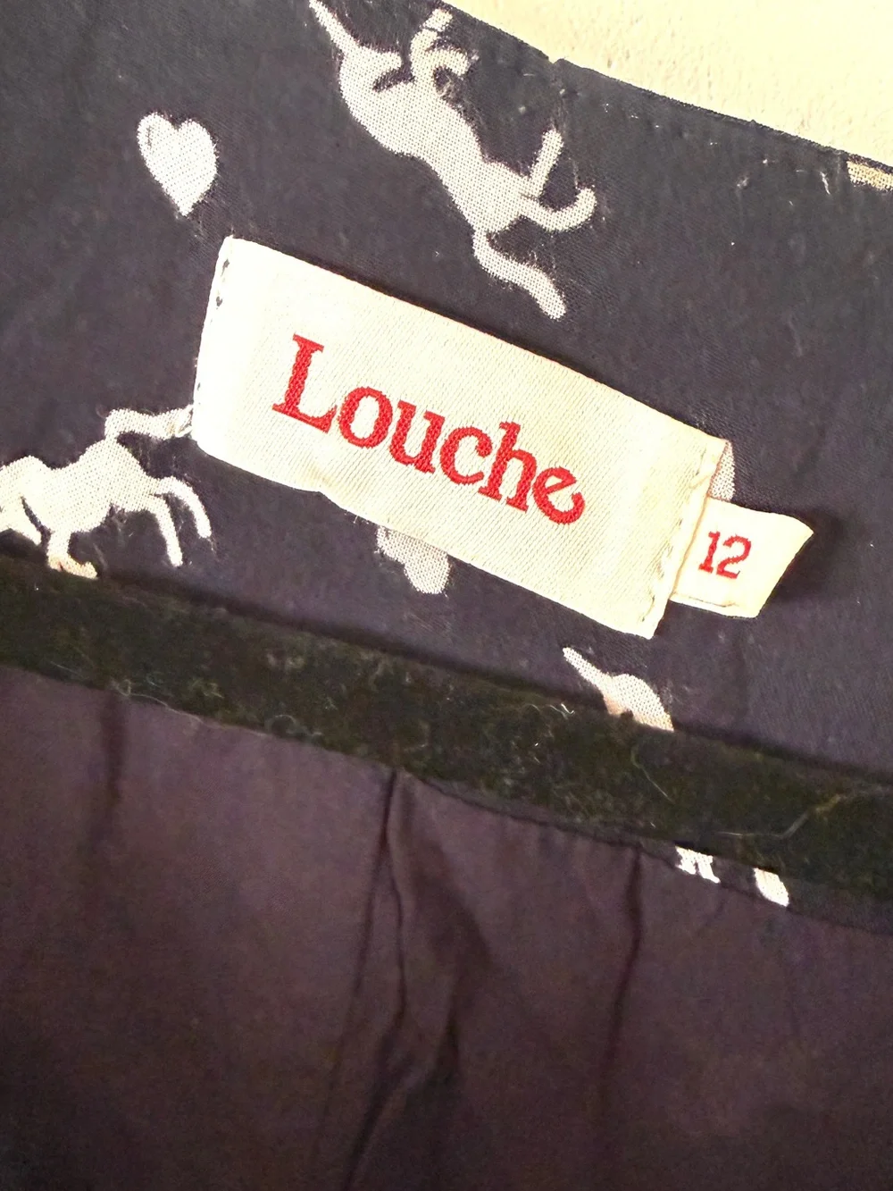 Louche | Paloma Unicorn Cowl Neck Dress, Navy in 12 UK